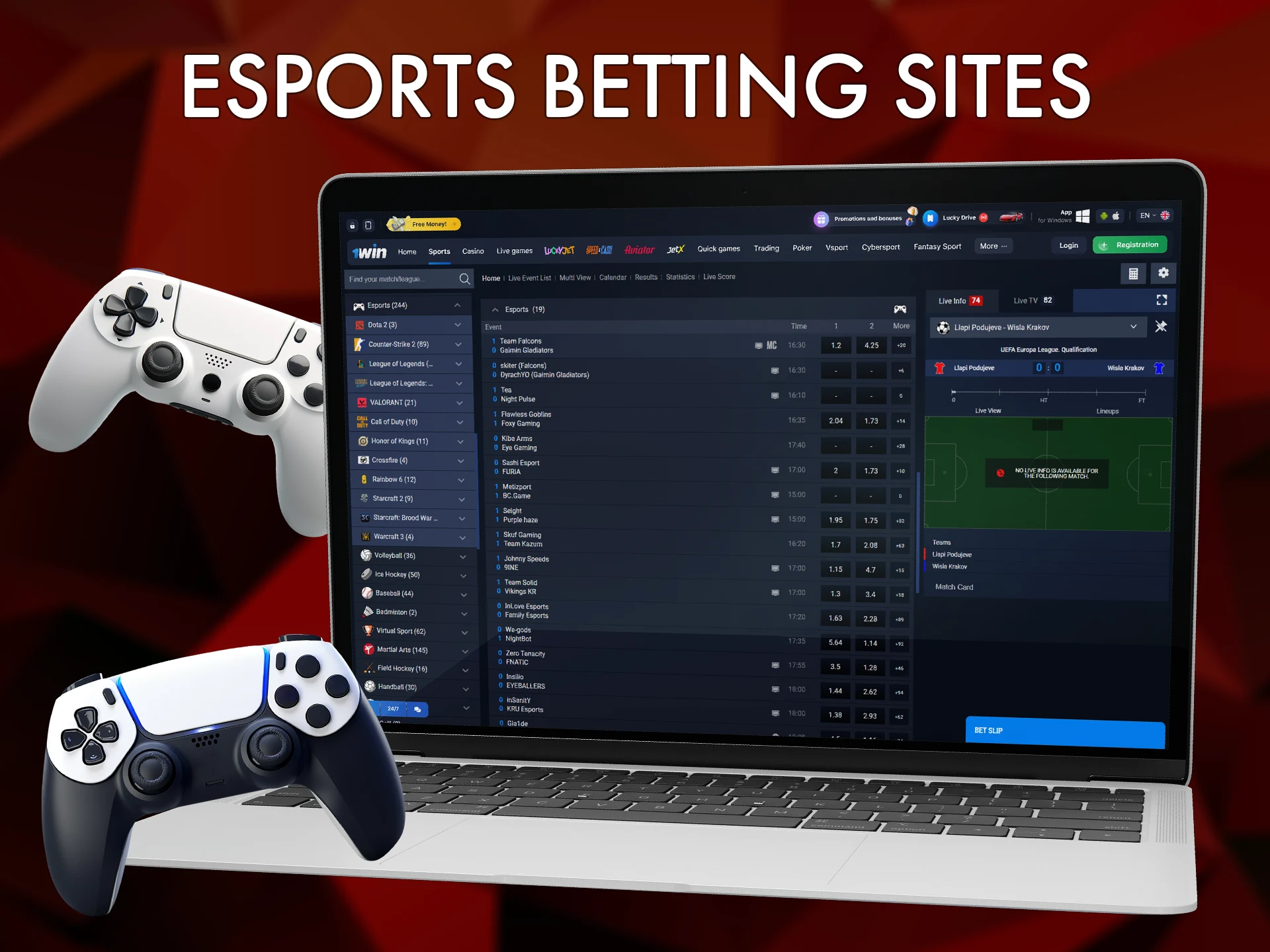 Find out which sites offer esports betting.