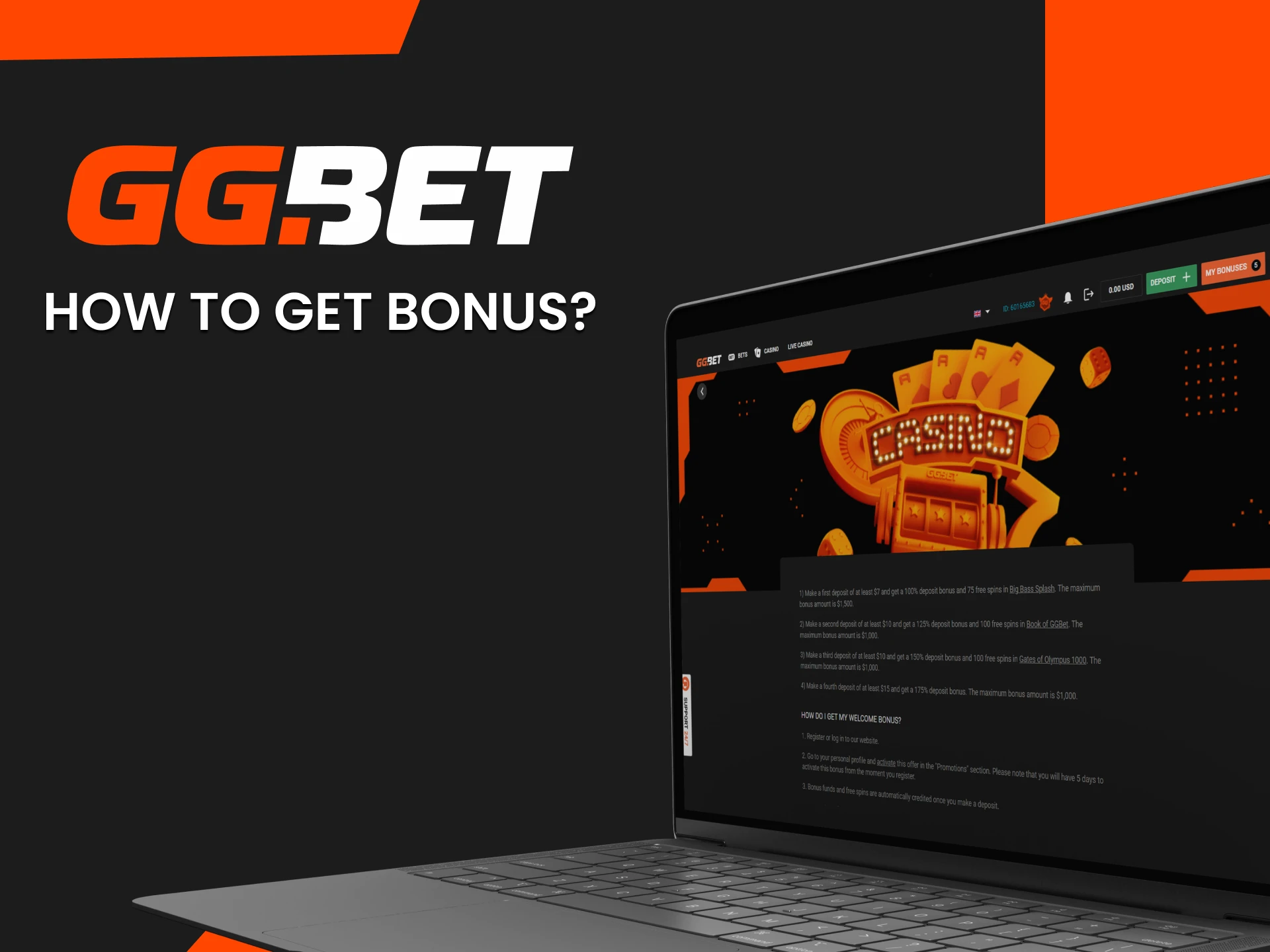 We will tell you how to get a bonus from GGbet.