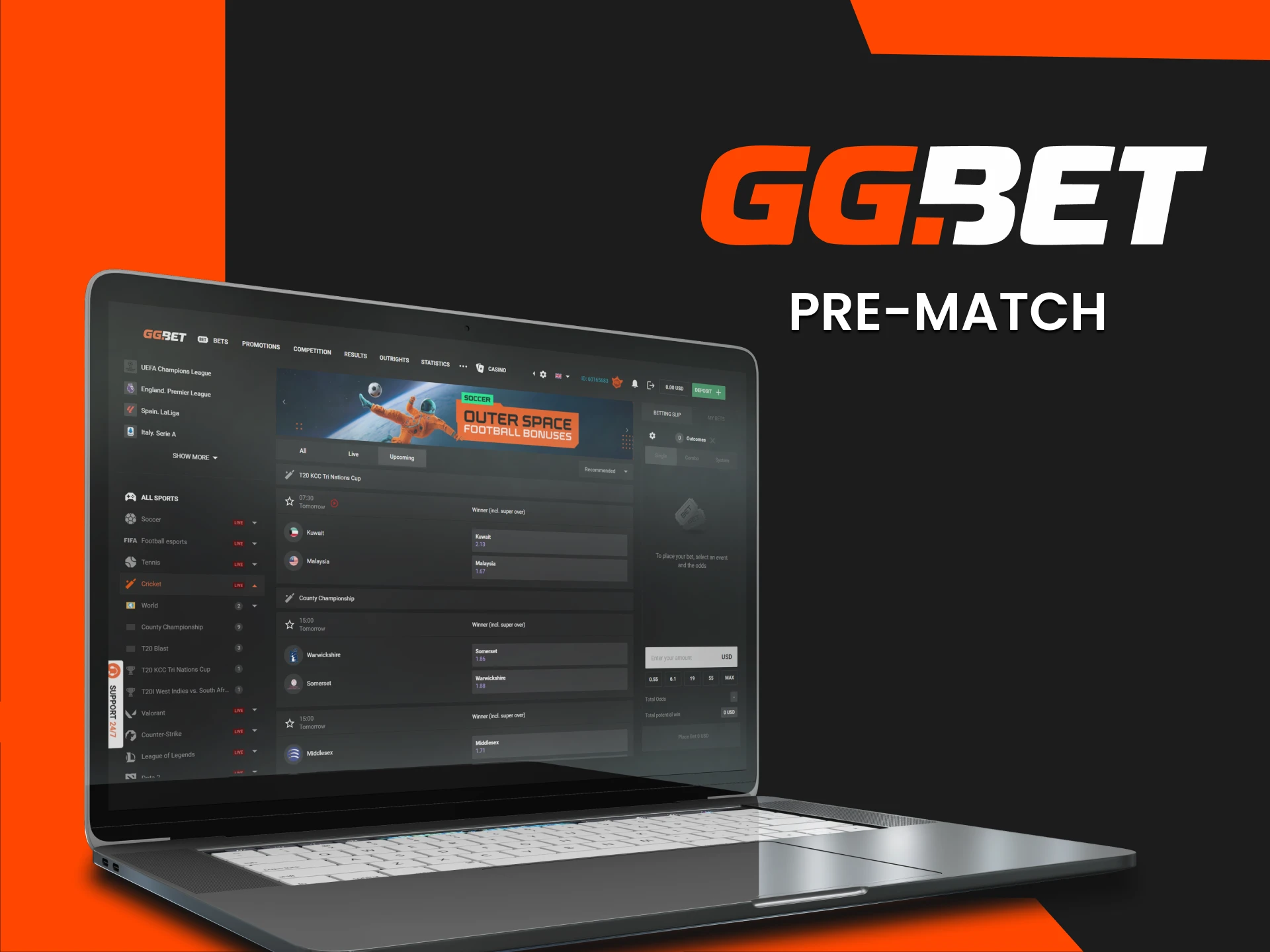 You can bet on future sports events at GGbet.