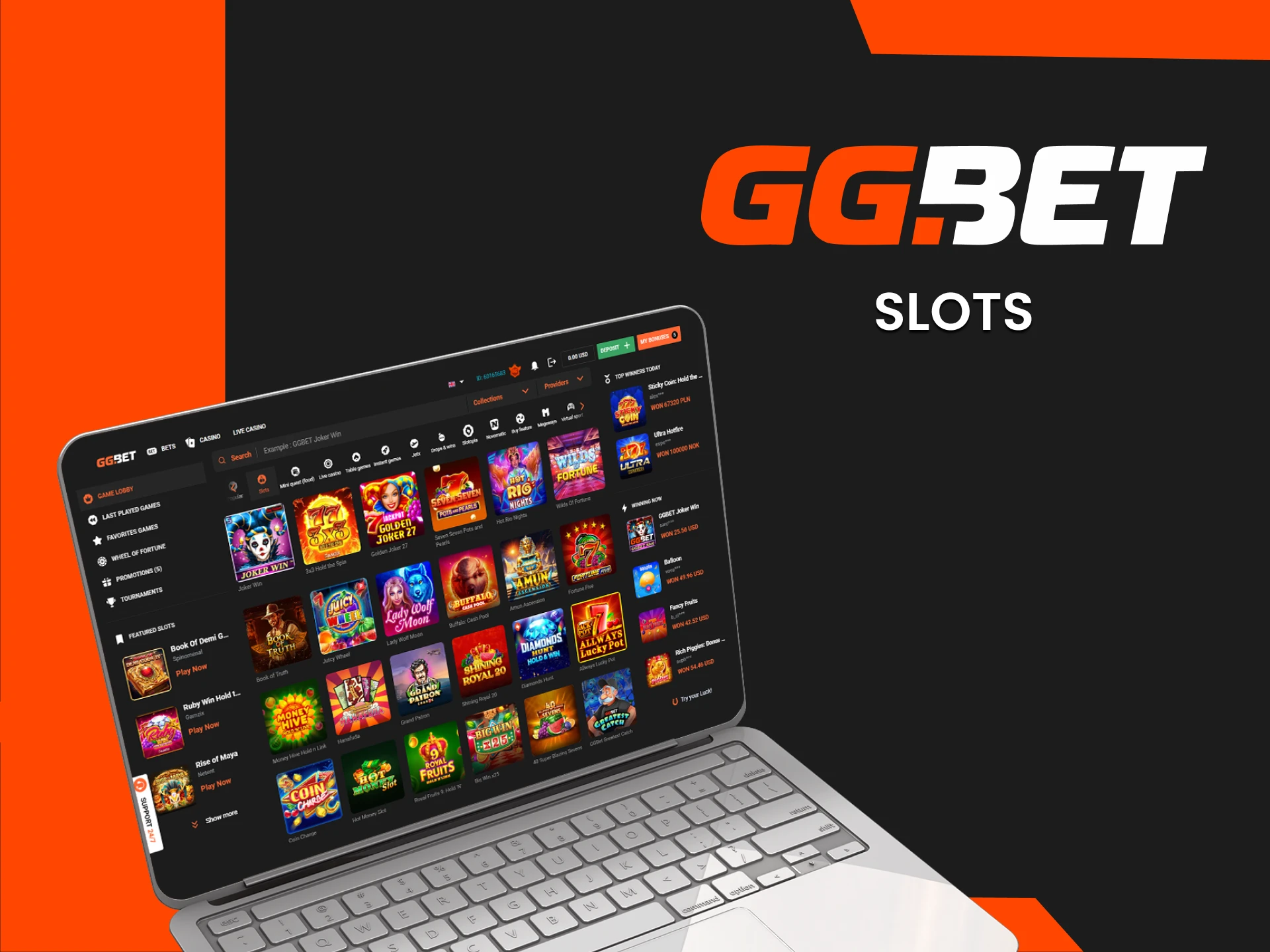 Play slots at GGbet.